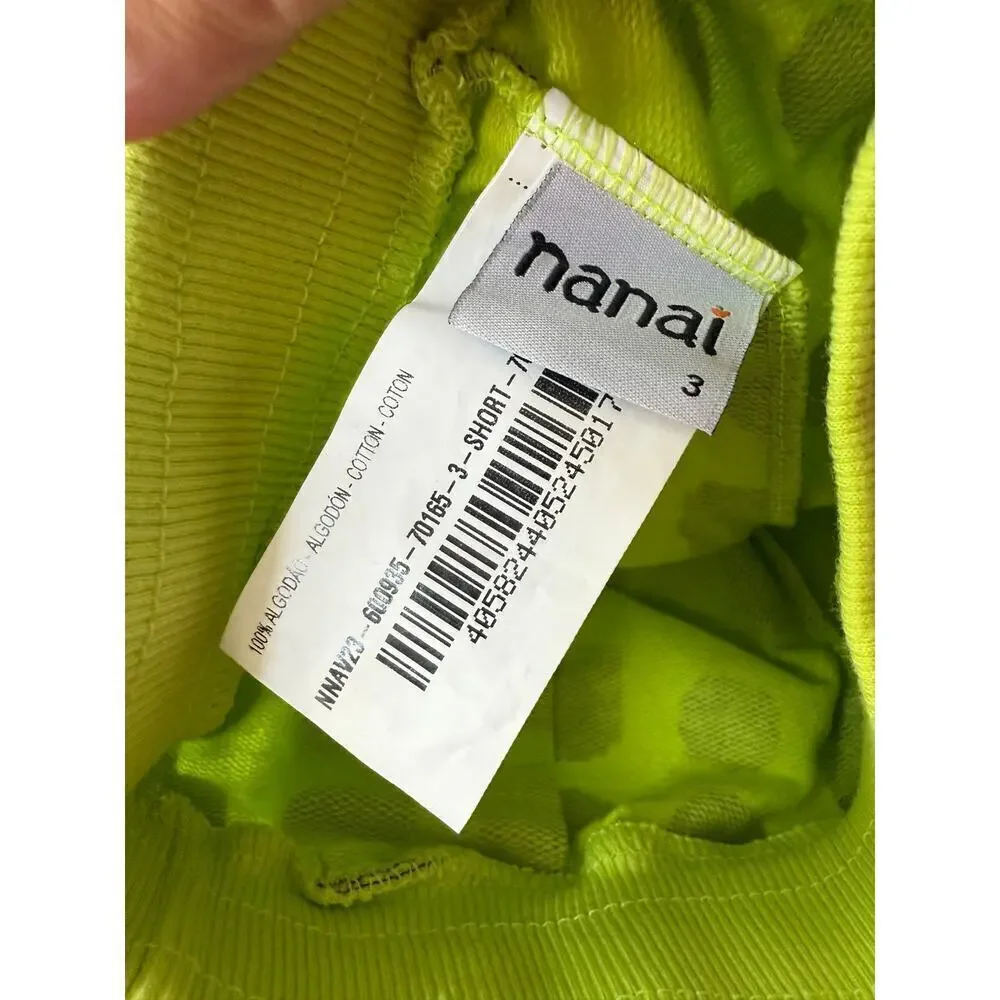 NWT Nanai Girls Green/Black Blouse And Shorts Set Size 3